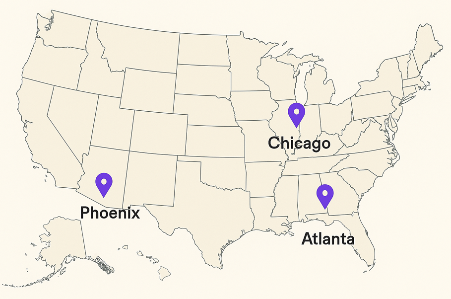 Map of US Locations